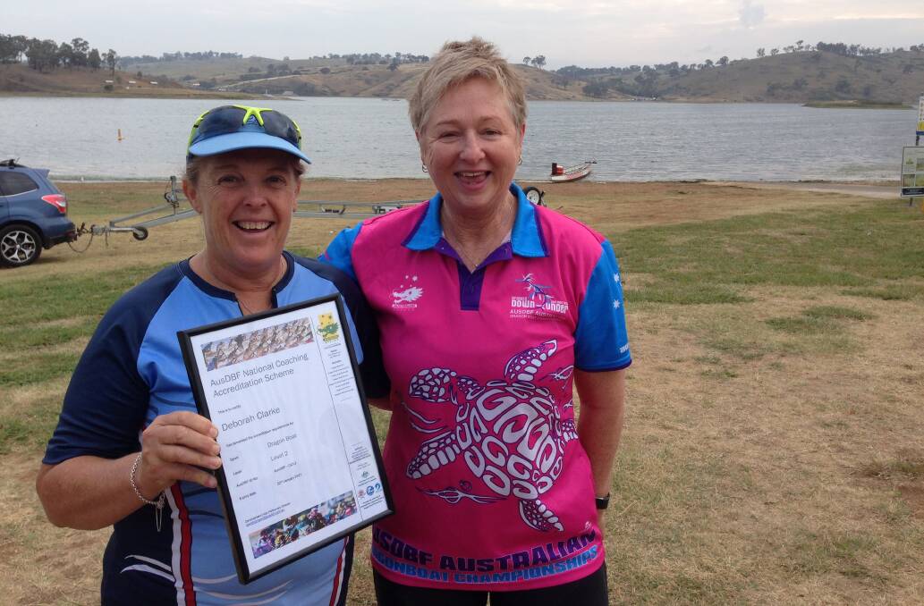 SMILES: Bathurst Pan Dragons head coach Deb Clarke, who recently achieved her coaching Level 2 certification, with club president Louise Linke.