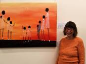 HAUNTING: Aboriginal artist Nyree Reynolds' painting Sorry depicts Aboriginal children of the Stolen Generations blending into the landscape, their own Country from which they were removed. Photo: ARTS OUTWEST