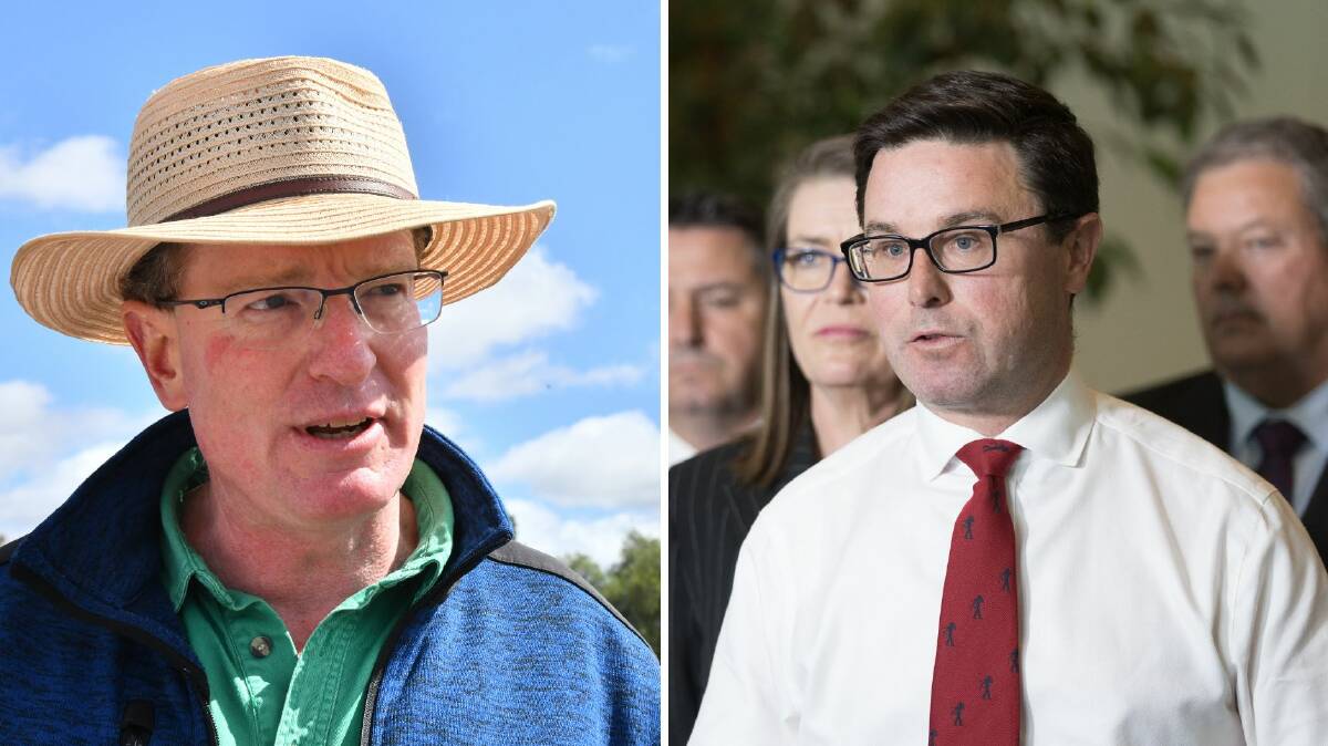 Calare MP Andrew Gee (left) and (right) federal Nationals leader David Littleproud, who announced last year that his party did not support a constitutionally enshrined Indigenous Voice to Parliament.