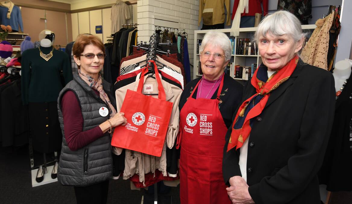 HELP: Margaret Miller, Fay Connors and Vivien Cogswell are seeking new blood for the Bathurst Branch of the Red Cross. Photo: CHRIS SEABROOK 061218credcros1