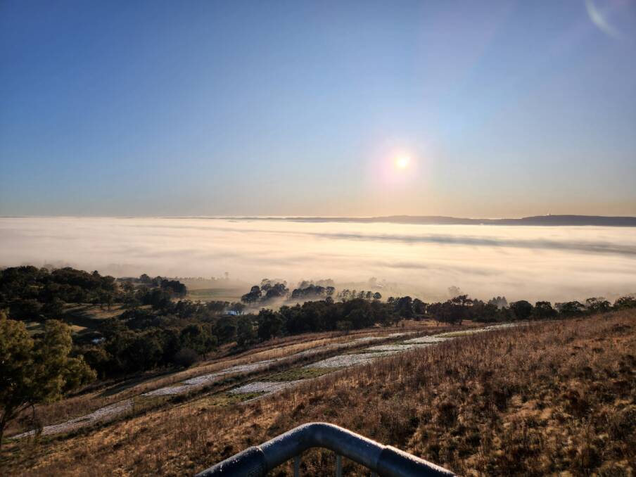 Morning fog captured from Mount Panorama by reader Sharyn Semmens.