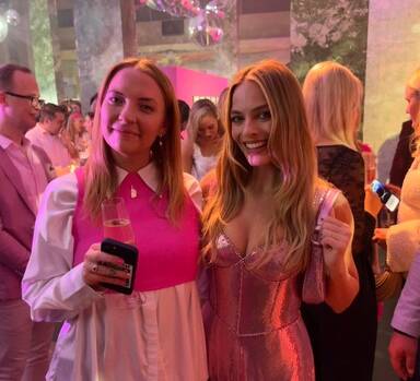 Emily Whyte met Margot Robbie while she was in Australia promoting the Barbie movie. Picture supplied