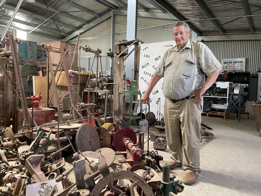 Edmund Suttor's shed is divided up into collections of similar items.