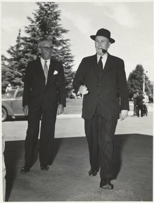 Bathurst's Ben Chifley (right) took a political gamble on the nationalisation of Australia's banks.