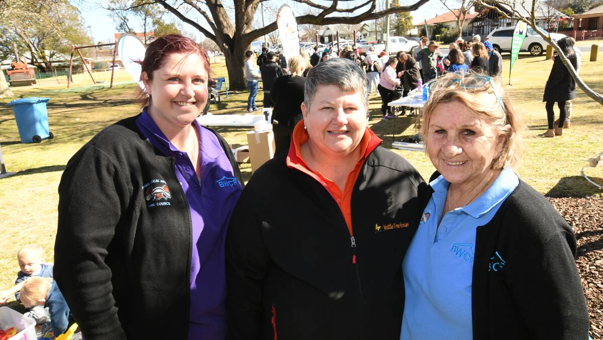 LET'S TALK ABOUT IT: Lindsay Wallace, Ange Brown and Sandra Peckham at the Homelessness Week event, which featured Wattle Tree House and the Bathurst Women and Children's Refuge. Photo: CHRIS SEABROOK