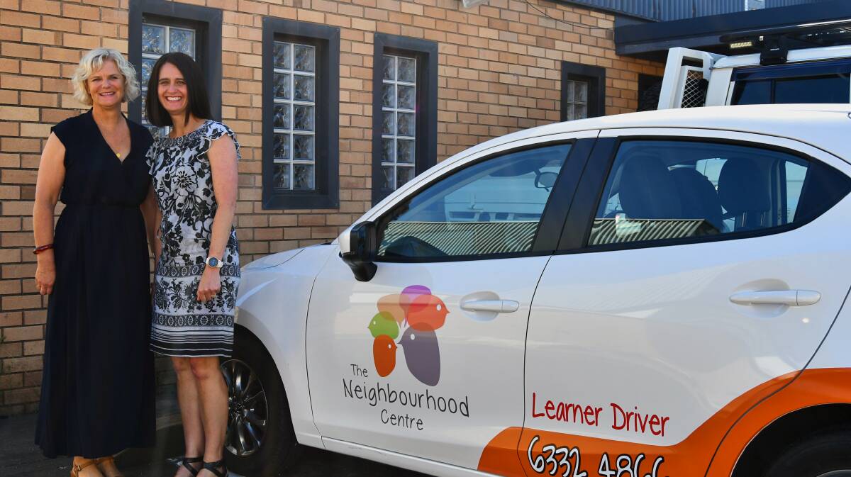 The Neighbourhood Centre service manager Therese Short and then-Veritas House acting chief executive officer Narelle Stocks earlier this year. Picture by Rachel Chamberlain 