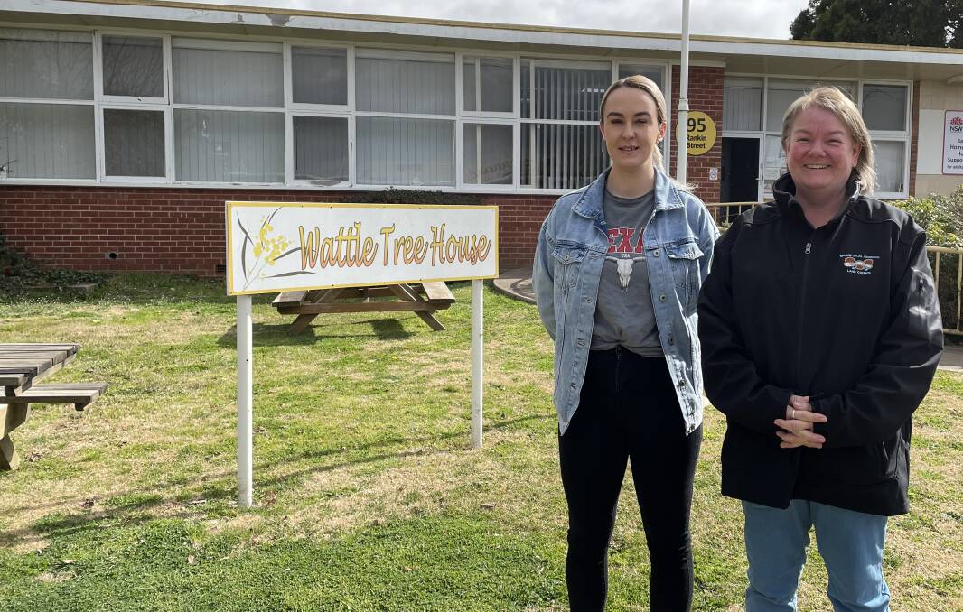 Amy Graham and Raylee Patterson at Wattle Tree House, which is one of the homelessness services which will host a free barbecue in Kings Parade.