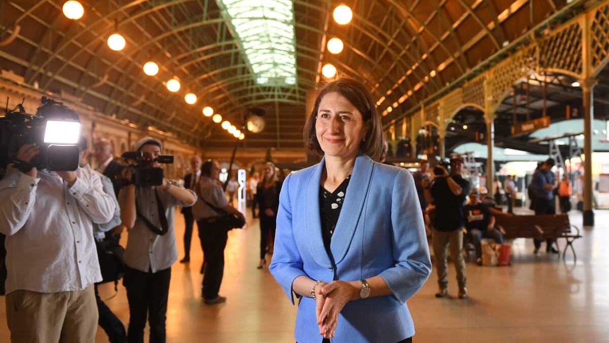 QUICK THINKING: NSW Premier Gladys Berejiklian announced this week that the NSW Government will look at fast rail options if it is re-elected. Photo: AAP IMAGE/DEAN LEWINS