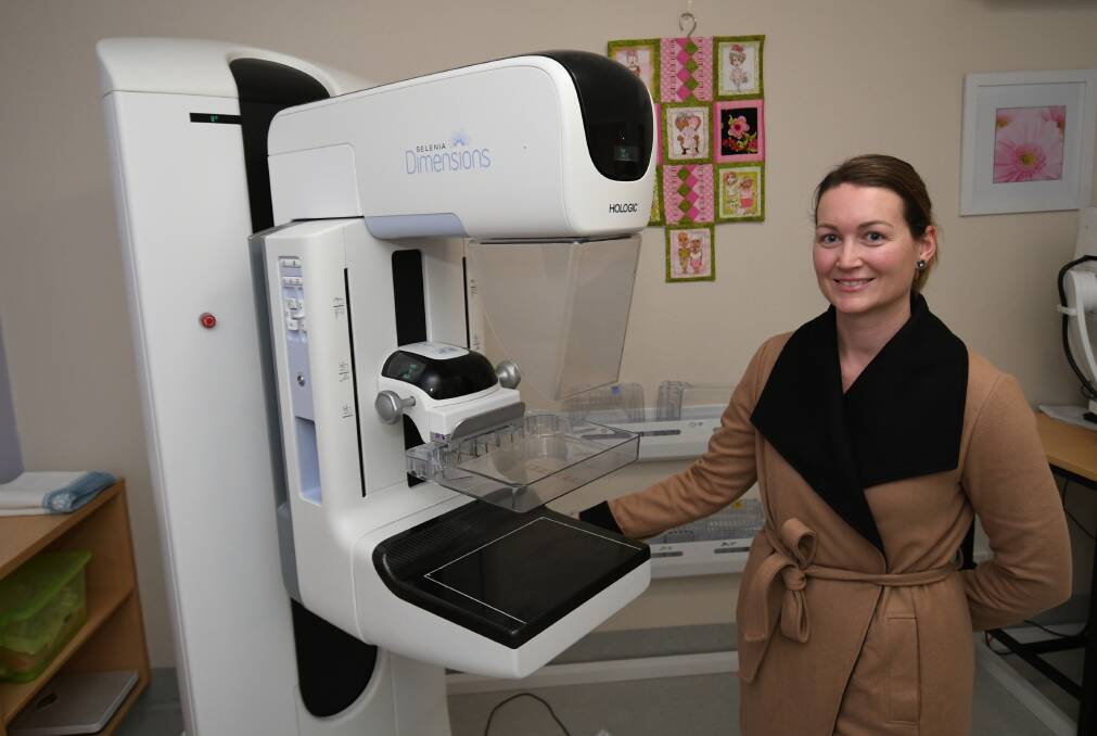 VITAL: BreastScreen NSW health promotions officer Kay Smith with a breast screening unit at the Bathurst centre. Photo: CHRIS SEABROOK 081319chekem1