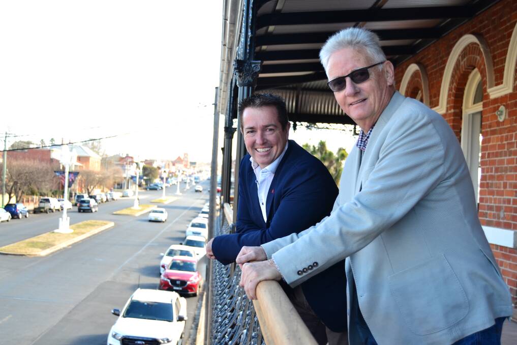 ROOMS WITH A VIEW: Member for Bathurst Paul Toole and Tremain's Mill owner Stephen Birrell on the top floor of the Victoria Stores building, which will be transformed into luxury short-stay apartments.