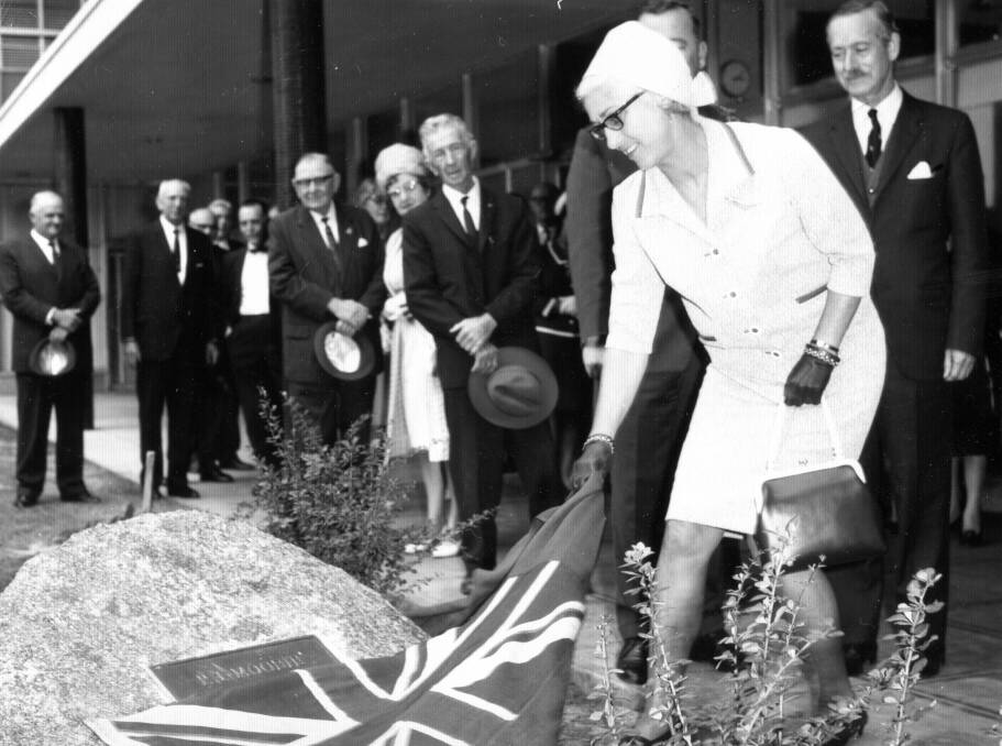 REMEMBERED: A plaque is unveiled at the Bathurst Civic Centre in 1967 in honour of former Bathurst mayor P.J. Moodie, who spent 40 years on council.