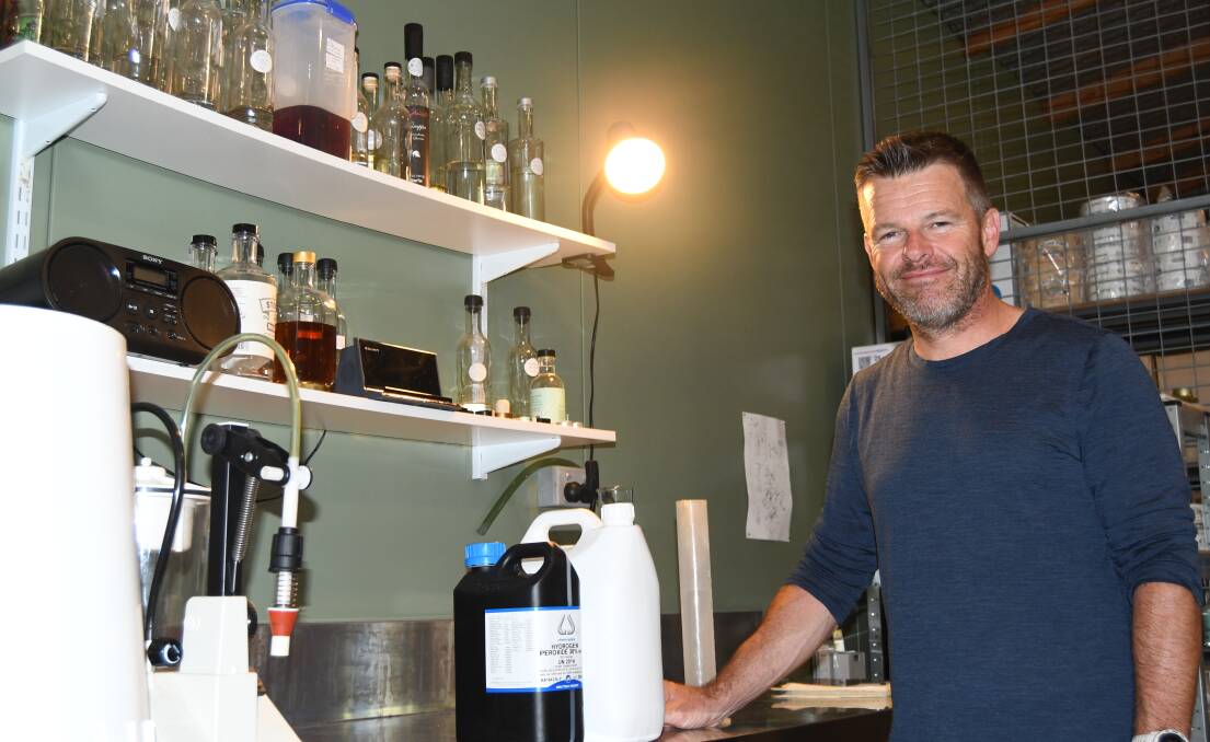 HELPING HAND: Ian Glen at Stone Pine Distillery, which has been thanked for its generosity in providing free hand sanitiser to a local business.