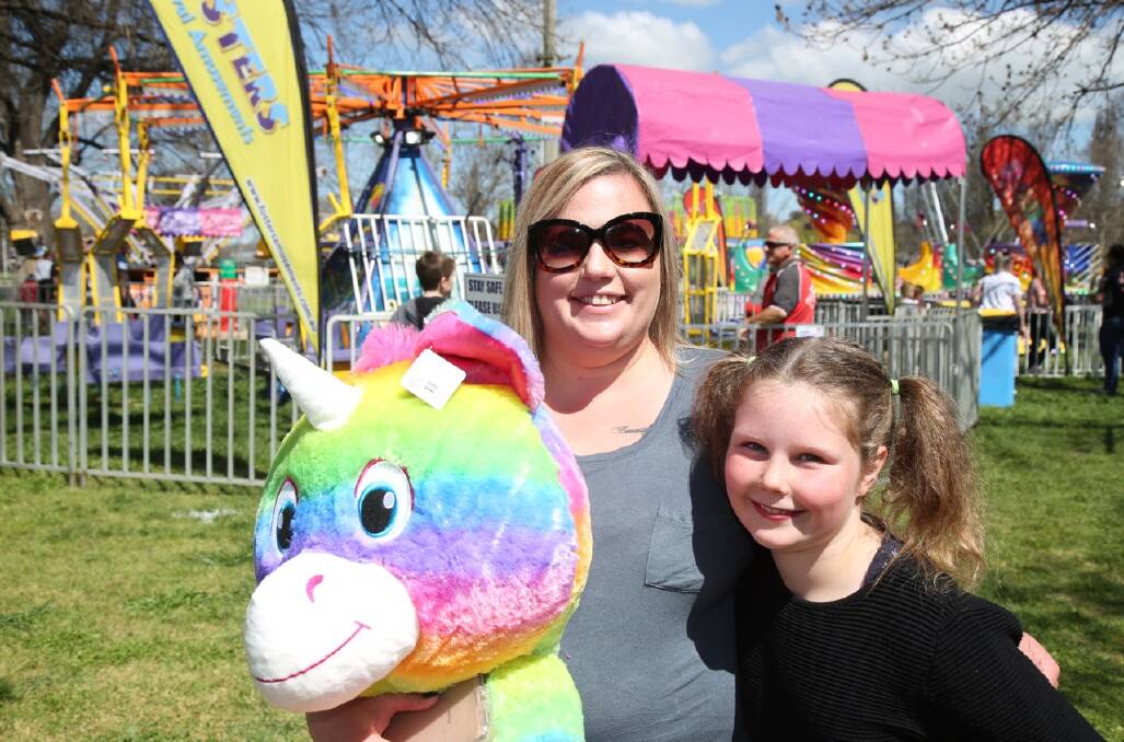 RETURNING: Bec Blundell and Abby Barnes at the Bathurst Fun Fair during its first visit to the Showground last September. Photo: PHIL BLATCH