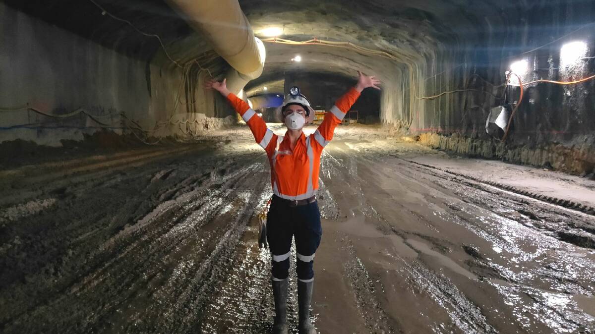 UNDERGROUND: Bridget Annand has a placement with the WestConnex project in Sydney. Photo: CONTRIBUTED 