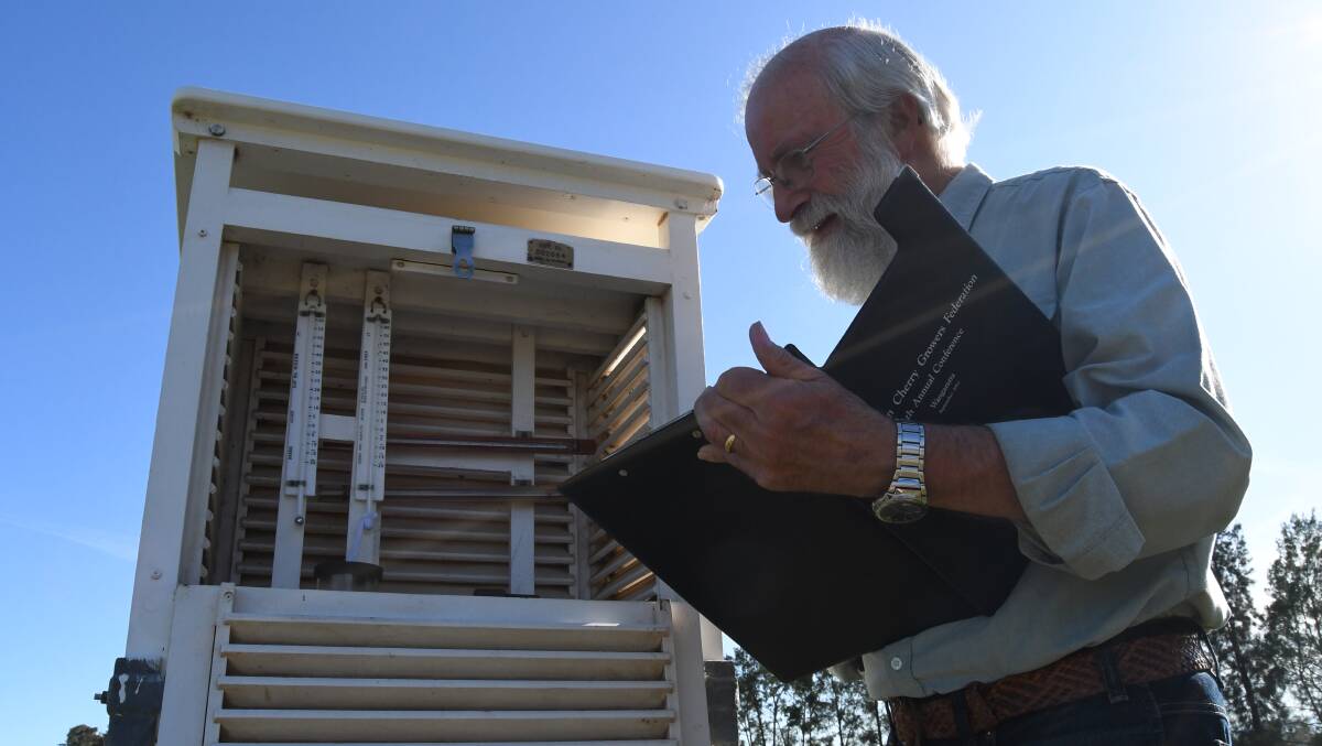 TAKE NOTE: Roy Menzies at Bathurst's synoptic weather station, which has been providing faithful service for 112 years.