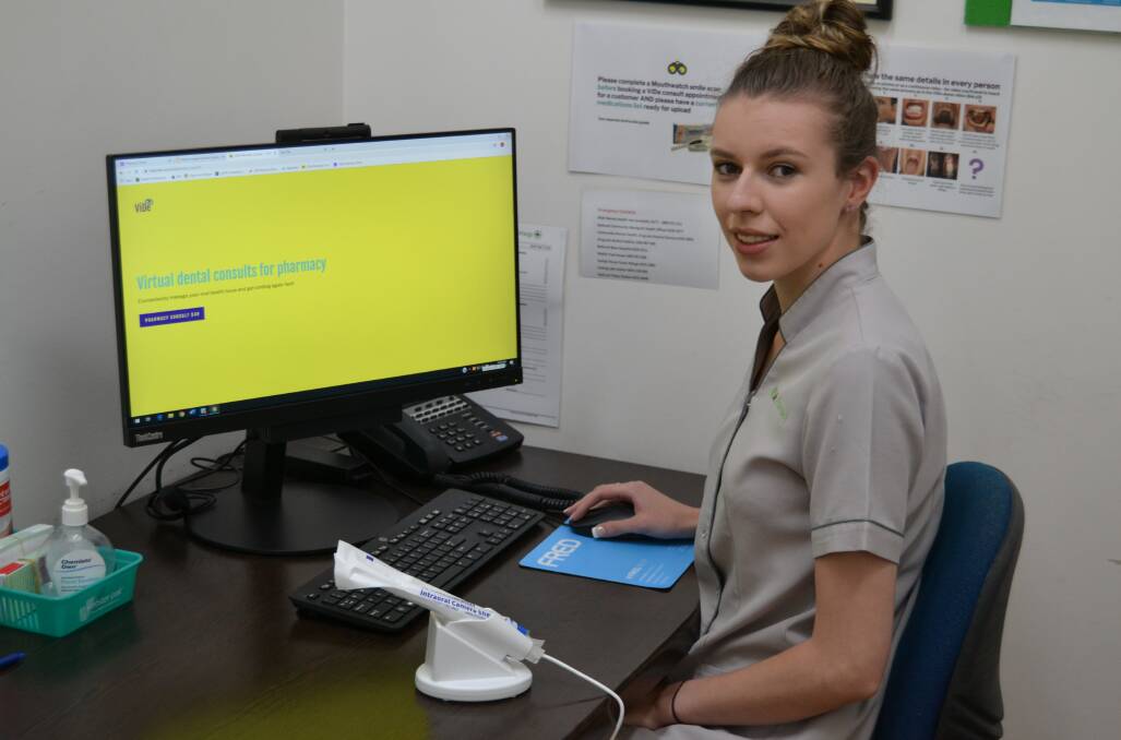 INNOVATION: Moodie's pharmacy assistant Ashleigh Carter has been trained in the virtual dentistry service.