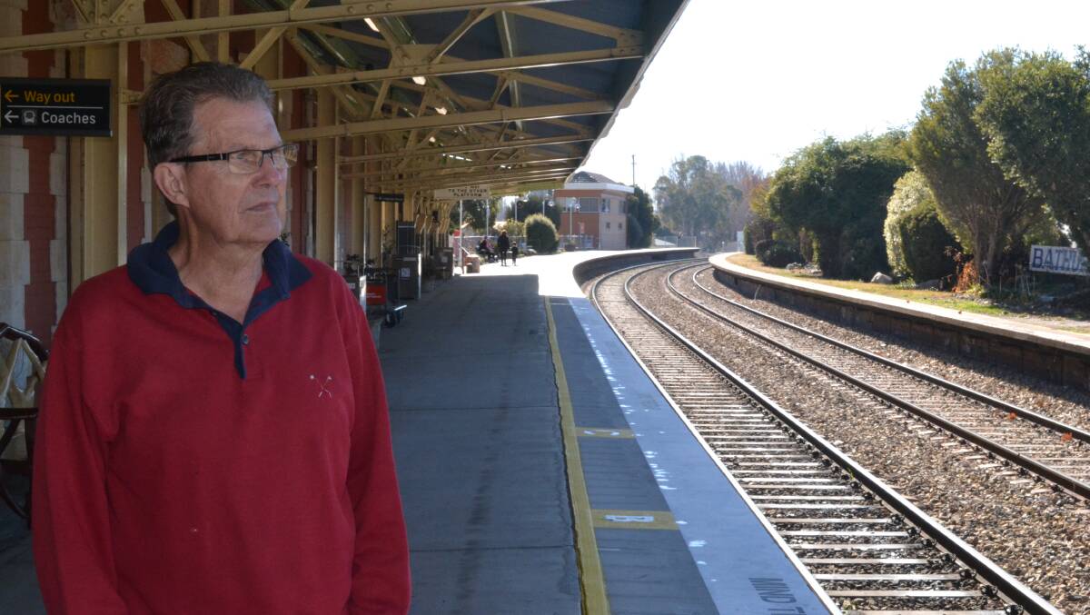 STRAIGHT TALKING: Rail Action Bathurst chairman John Hollis at Bathurst Railway Station. 060217rail2