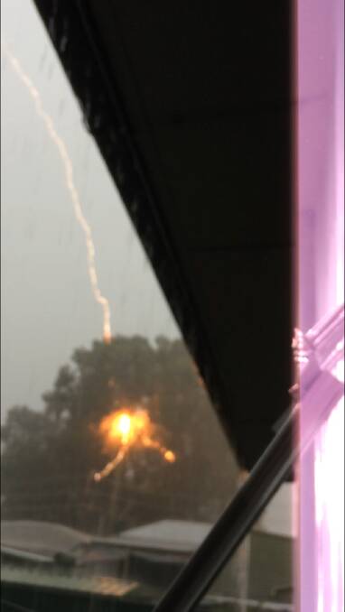 DRAMATIC: The moment the lightning struck in Durham Street.