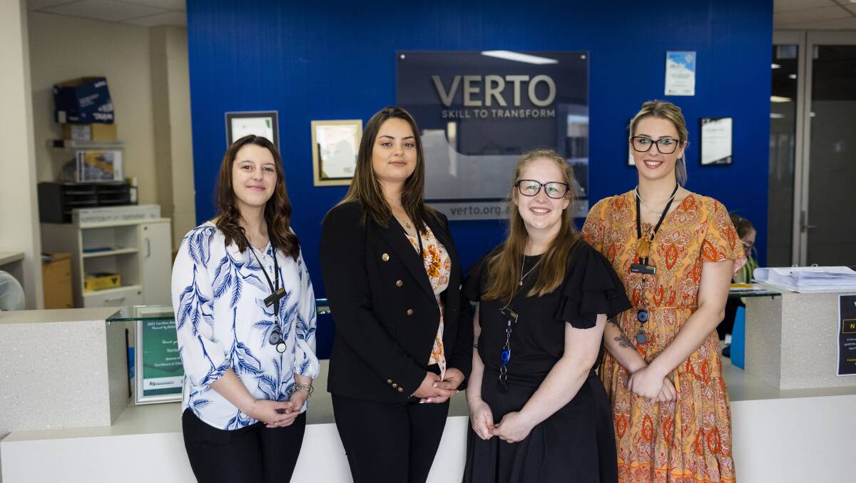 GOOD NEWS: VERTO Bathurst workforce development consultants Lauren Rozyn, Mikayla McVicar, Stacie Caslick and Claudia Limon.