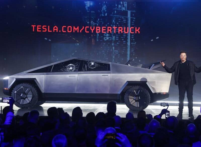 FUTURE IS HERE: Tesla chief executive Elon Musk introduces the Cybertruck.