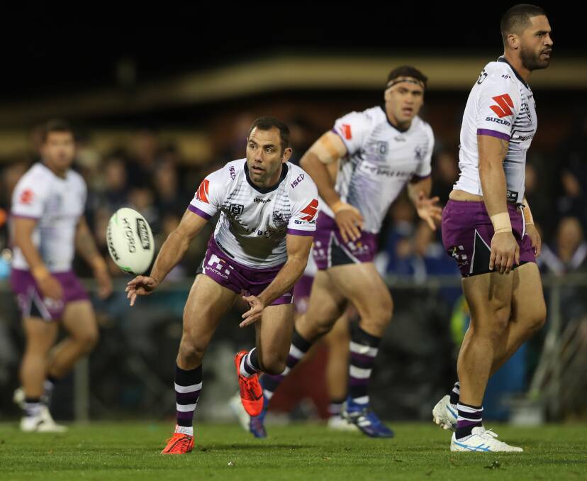 LEGEND: Melbourne skipper Cameron Smith plays against the Panthers in Bathurst earlier this month. The Storm is the only club that doesn't have alcohol advertising. Photo: PHIL BLATCH