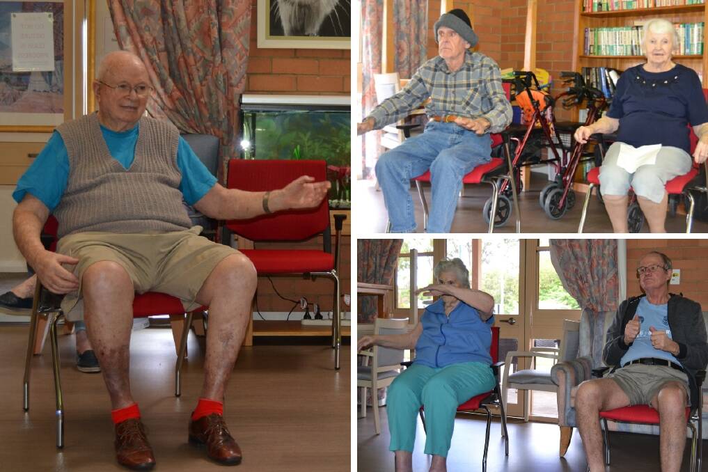 MOVE IT: Lindsay Watts (main) and other Whiddon Kelso residents get active by dancing in their chairs.