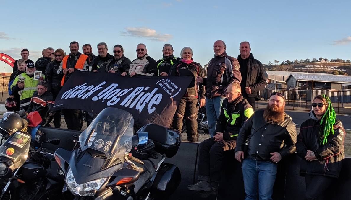 ON THE ROAD: Participants on a Black Dog ride around Australia were in Bathurst recently and met up with local riders.