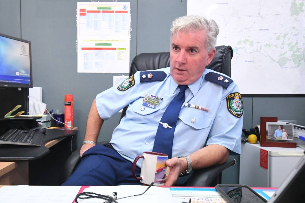 IN THE HOT SEAT: Superintendent Peter O'Brien is Chifley Police District's new top cop. Photo: CHRIS SEABROOK 012920cnewsupt2