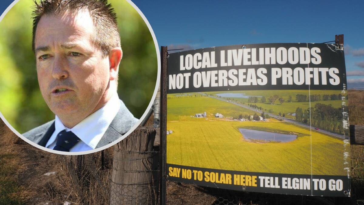 NSW Deputy Premier Paul Toole says he'll continue to share community concern in relation to a proposed solar farm project at Glanmire.