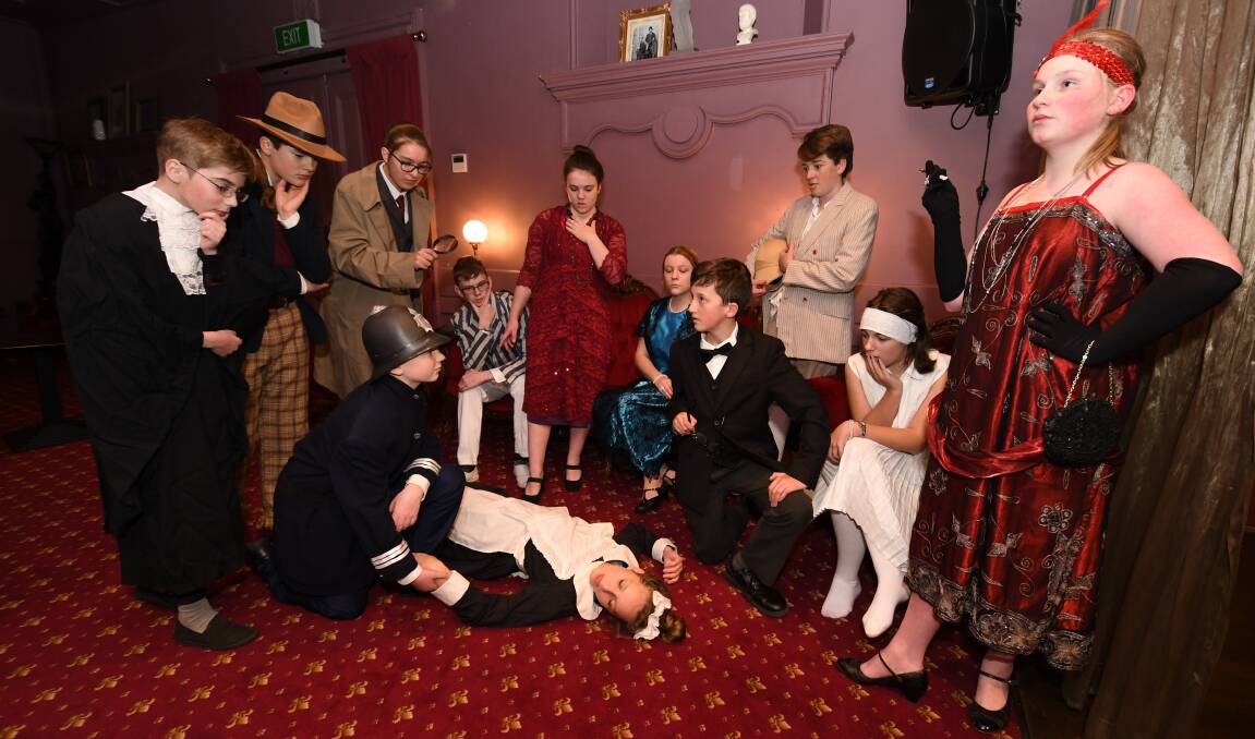 WHODUNNIT?: Carillon Junior Theatrical Society performers will present two plays at The Carrington on Friday and Saturday. Photo: CHRIS SEABROOK 061918cplay2