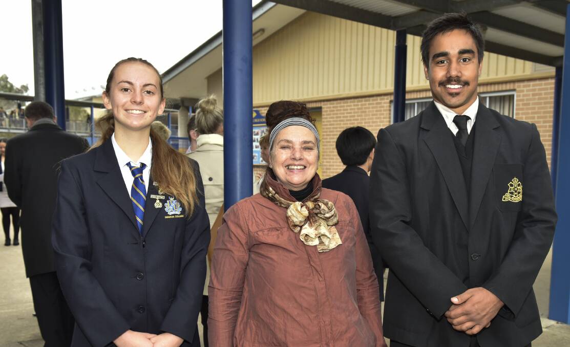 LEARNING: Niamh McAdam of Bathurst High and Elijah Smythe of Orange High shared duties with Michele Hall as part of Secretary for a Day.