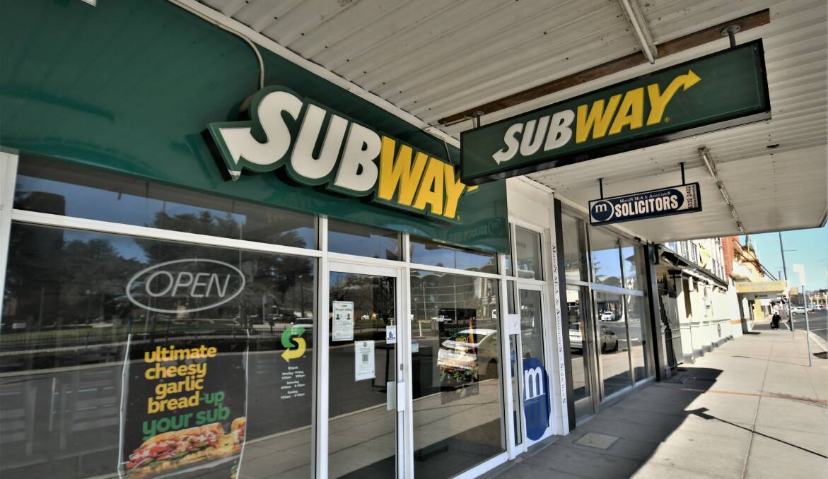 UPDATE: Bathurst's William Street Subway restaurant has been listed as a venue of concern for a 40-minute period more than a week ago. Photo: CHRIS SEABROOK