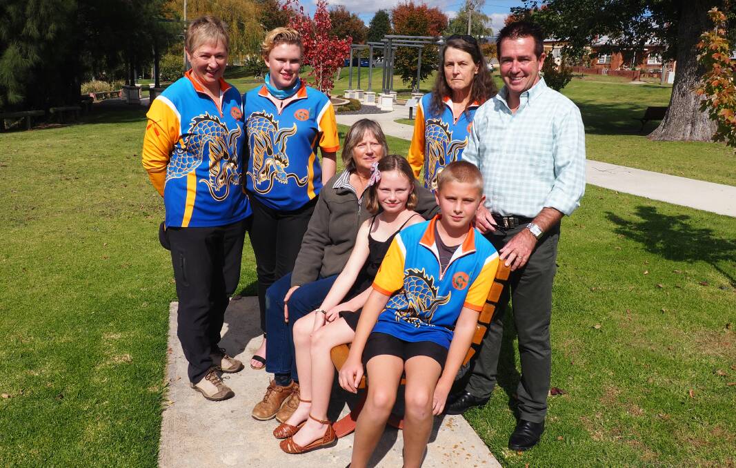 BOOST: Members of the Bathurst Pan Dragons with Member for Bathurst Paul Toole.