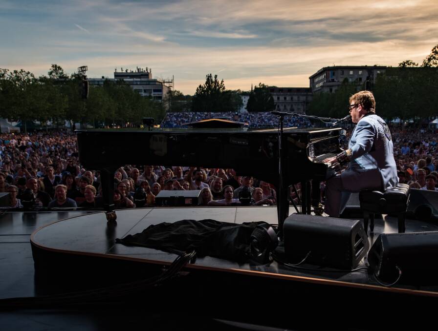 ON TOUR: Sir Elton John - who will bring his Farewell Yellow Brick Road show to Bathurst in January - performs in Germany. Photo: SUPPLIED