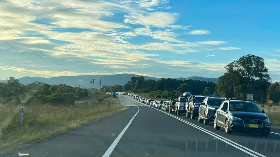BUMPER TO BUMPER: Traffic on the Great Western Highway during the Easter long weekend.