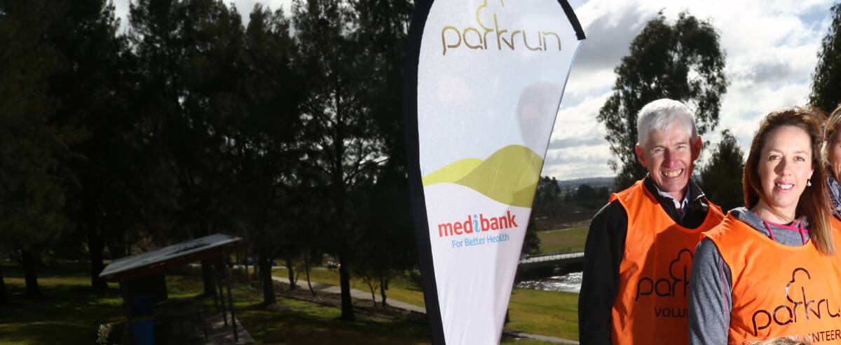 RUN IN THE PARK: Bathurst parkrun co-event directors Stephen Jackson and Jennifer Arnold before the first run in July 2016.