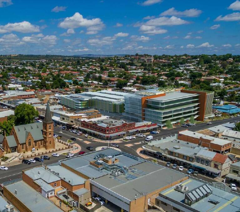 GAME-CHANGER: An artist's impression of an aerial view of the Bathurst Integrated Medical Centre, fronting Howick Street. Photo: SUPPLIED
