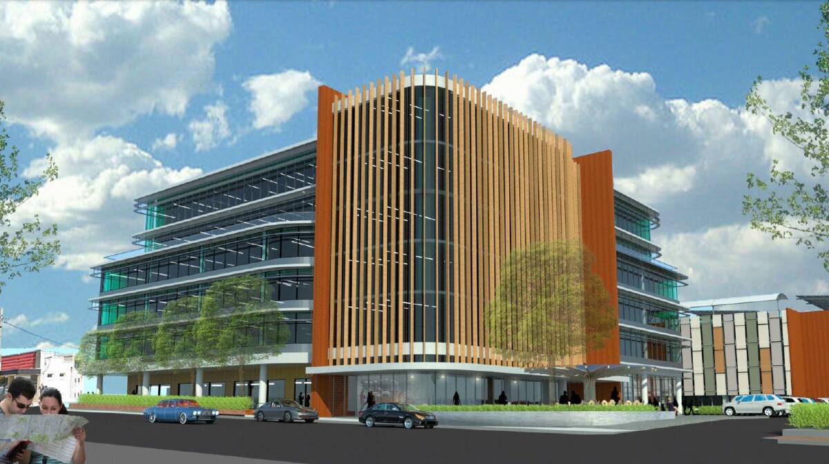 GOING UP: An artist's impression of the proposed six-level Bathurst Integrated Medical Centre, as it would look from Howick Street. Photo: SUPPLIED