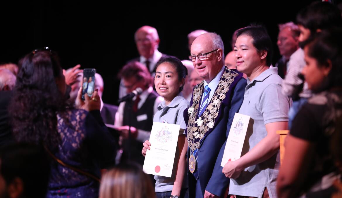 PROUD: A scene from the citizenship ceremony in 2019. Photo: PHIL BLATCH