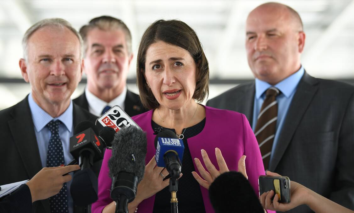 NSW Premier Gladys Berejiklian at an announcement in Sydney. Photo: AAP IMAGE/JOEL CARRETT