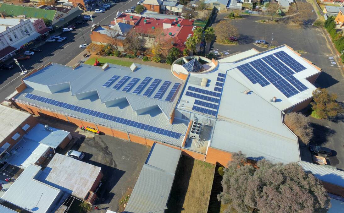 UP IN THE AIR: Solar panels on the roof of the Bathurst Regional Art Gallery and Library. Photo: CONTRIBUTED