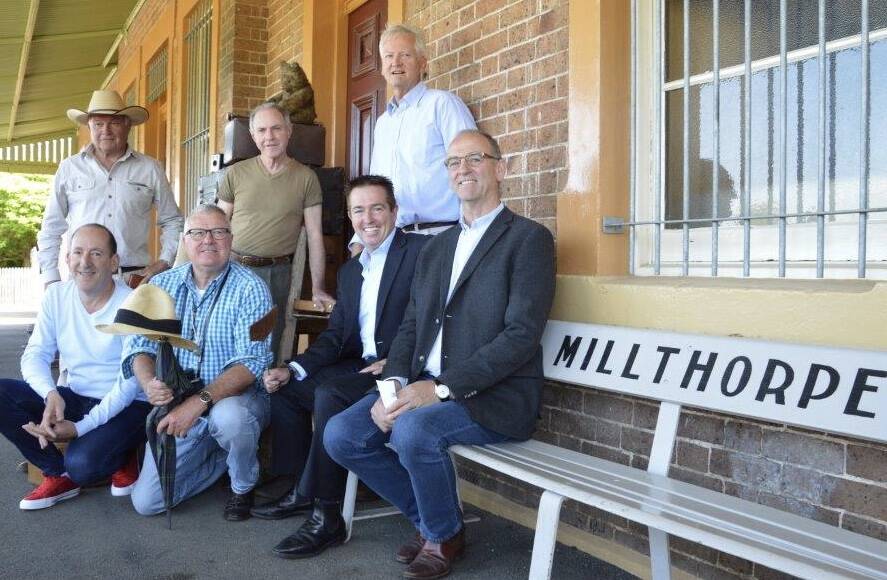 ON TRACK: Member for Bathurst Paul Toole and Blayney mayor Scott Ferguson (right) at Millthorpe Station, which is due to be upgraded.