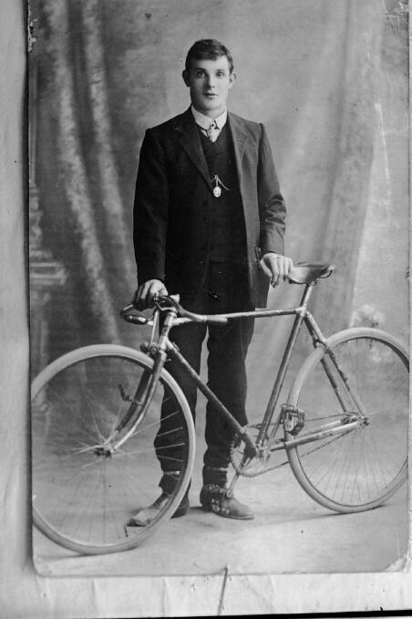 WHEEL DEAL: Lithgow cyclist G.S. Skinner competed at the NSW Cyclists' Union's Olympic Carnival at Sydney in February 1916.