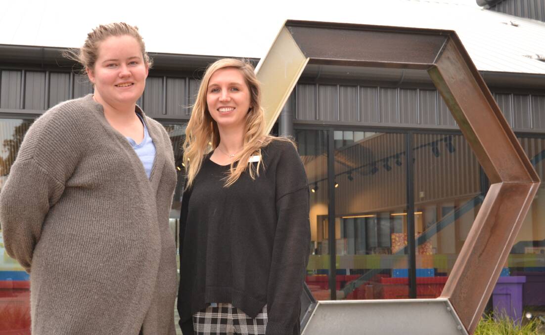 LOT TO LEARN: First-year engineering student Chloe Attard is one of six CSU Bathurst students in Nepal. She is pictured with engineering lecturer Andrea Goncher.
