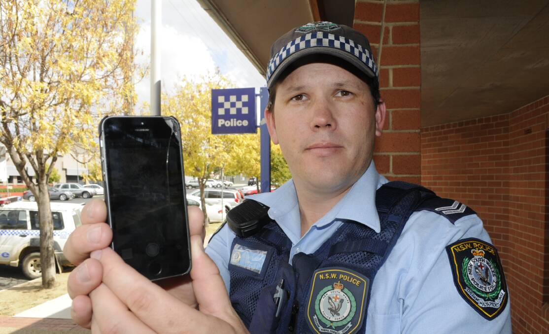 CYBER BULLYING: Chifley youth liaison officer Senior Constable Matt Holden says  nine out of 10 school students don't report online bullying or harassment. Photo: CHRIS SEABROOK 