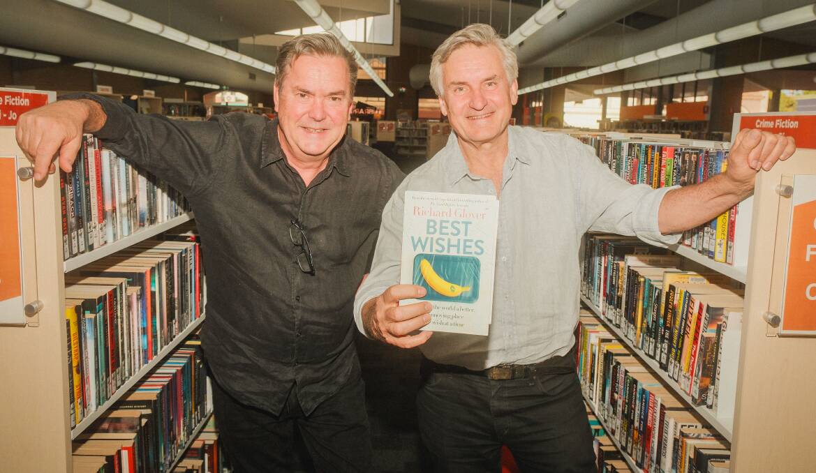 ABC Sydney's Simon Marnie and Richard Glover were at Bathurst Library this week as Mr Glover talked about his new book. Picture by James Arrow. 