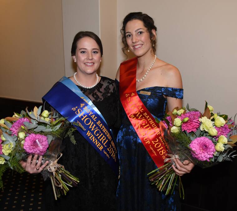 NEXT STEP: Bathurst Showgirl Jessica Corse (left), pictured last year with runner-up Sarah Driver, is off to Young for the Zone 6 final. Photo: CHRIS SEABROOK 040718csgirl1