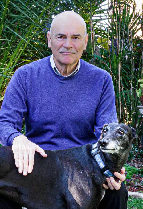 Coalition for the Protection of Greyhounds national president Dennis Anderson with a rescue greyhound. 