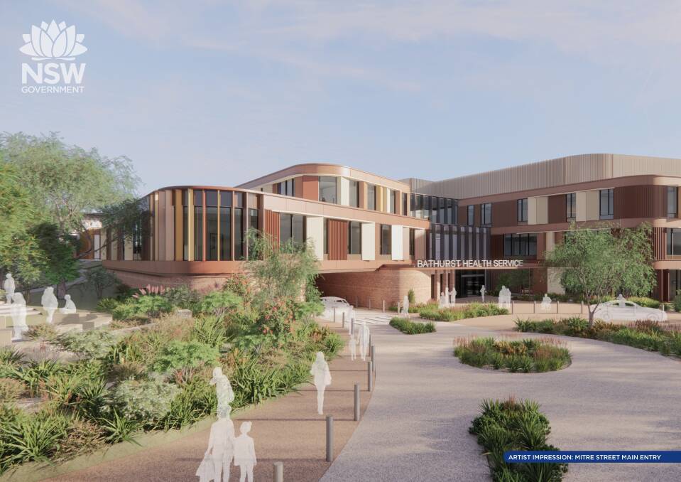 An artist's impression of the Mitre Street main entry for the redeveloped hospital. Picture from NSW Government.