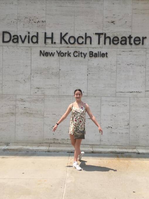 BIG DREAMS: Elise at the David H. Koch Theater, where the New York City Ballet performs and where worldwide ballet competitions are held.